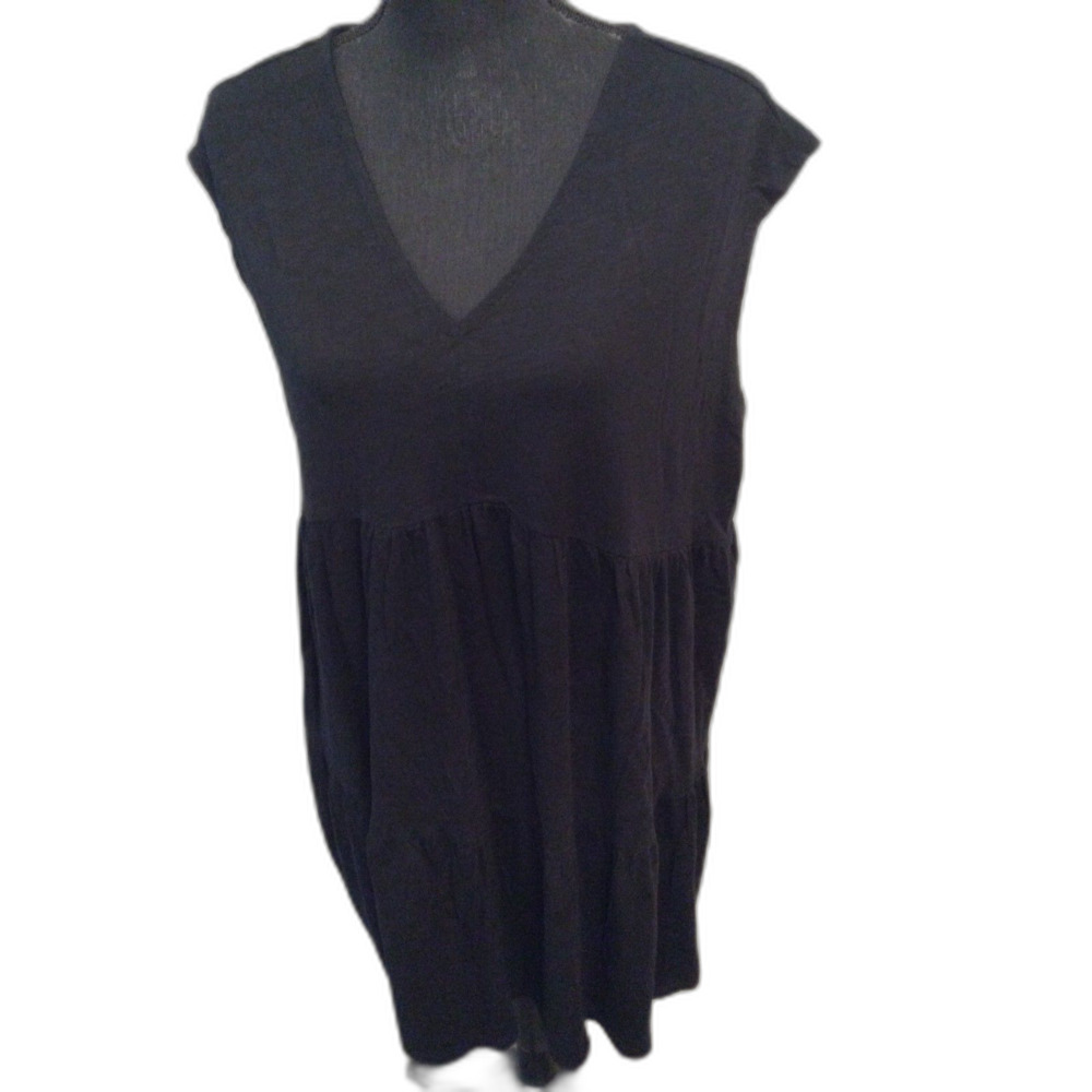 Social Standard Sanctuary Black Tier Ruffle Dress V Neck Plus size XXL